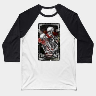 Lovers Skeleton Tarot Baseball T-Shirt